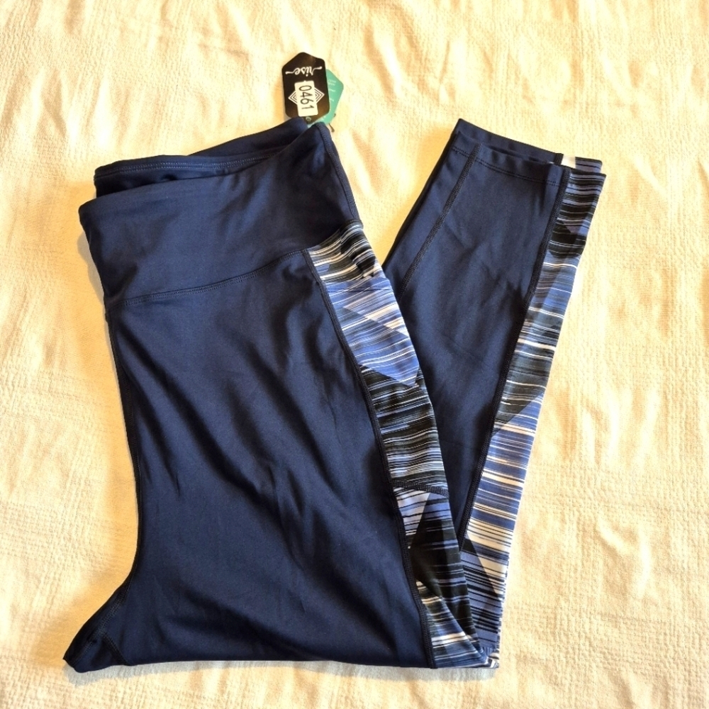 LuLaRoe Rise Brave line women's size 3X leggings blue with white NWT